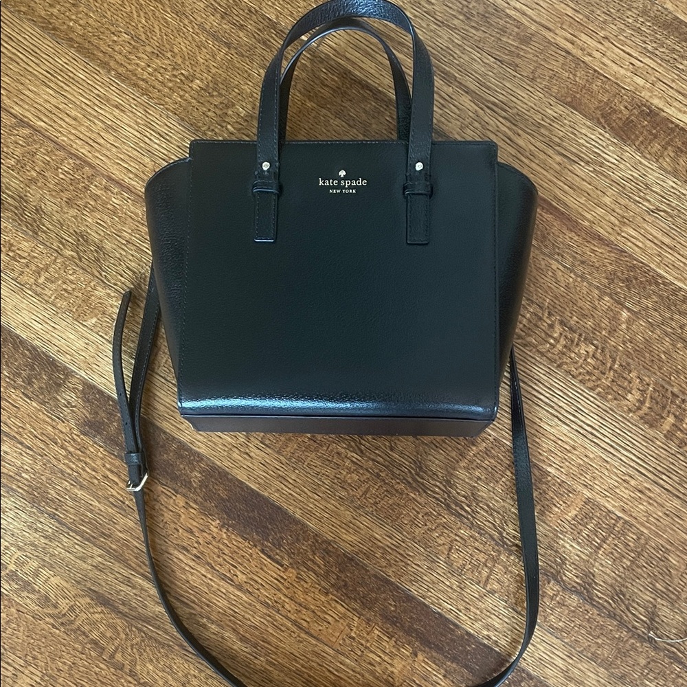 Kate Spade Black Leather Satchel Structured Elegance